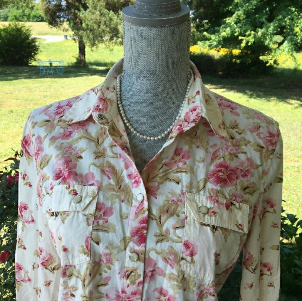 Tommy Hilfiger Floral Pearl Snap Western Shirt